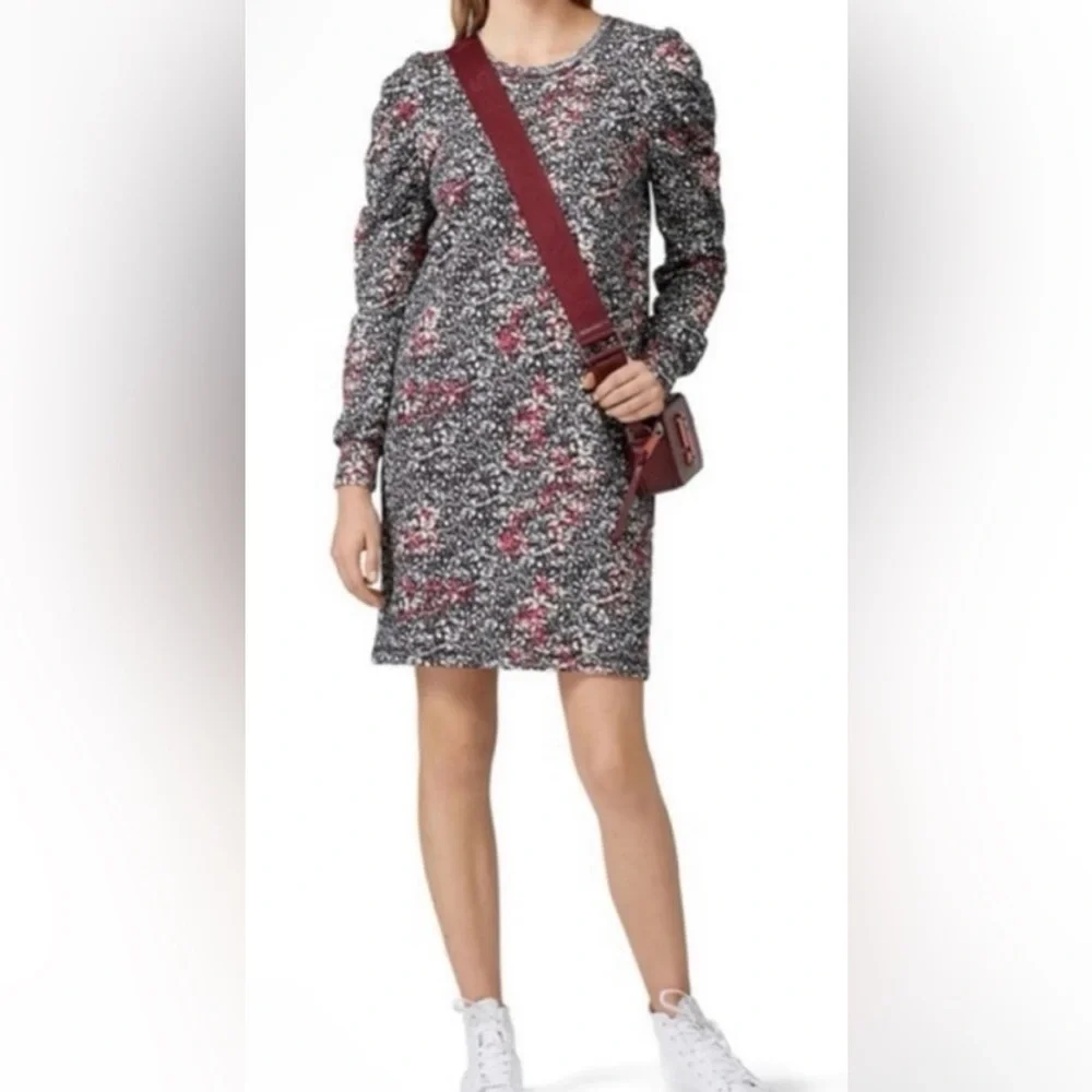 Rebecca Minkoff Black and Pink printed Long Sleeve distressed weatshirt Dress S - Picture 6 of 9